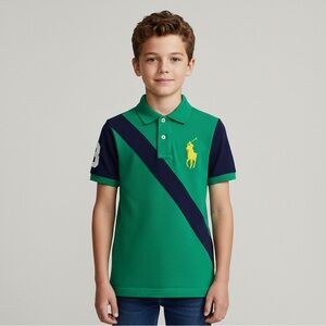 Polo by Ralph Lauren Kids Green and Navy Polo Shirt